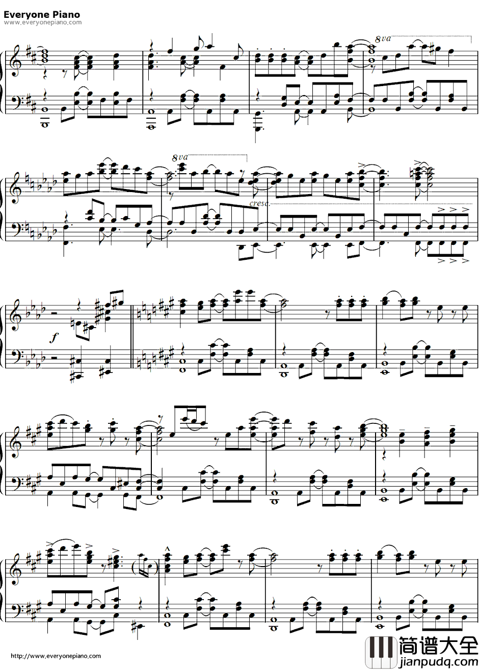 比翼の羽根钢琴谱_eufonius_缘之空主题曲