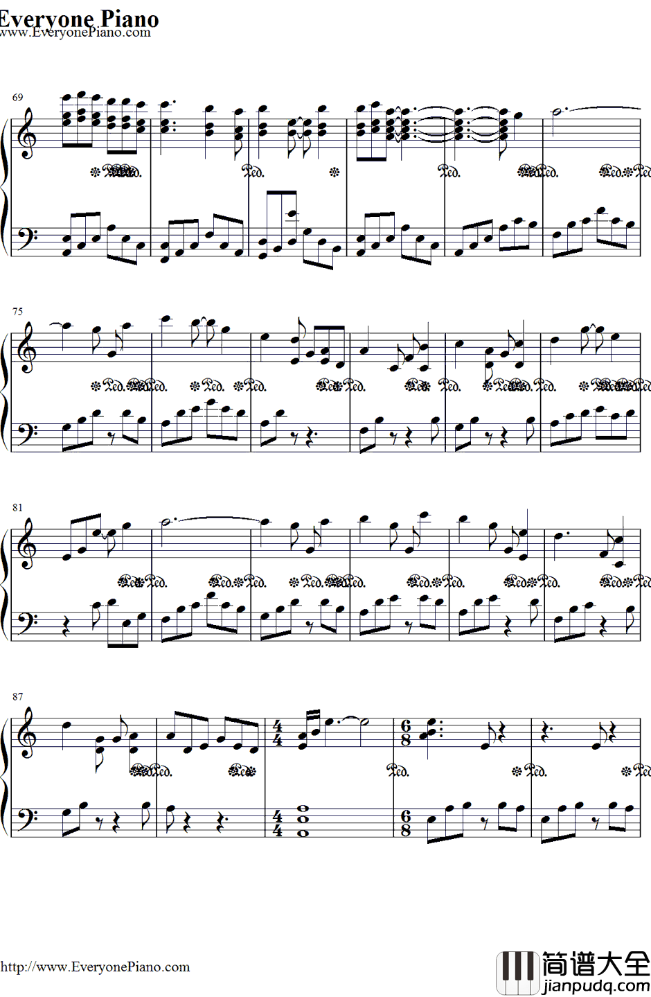 绯想天钢琴谱_东方Project_东方绯想天BGM