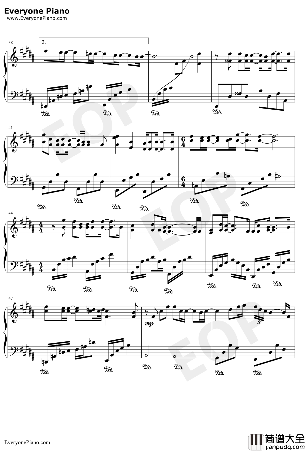 专属天使钢琴谱_Tank_花样少年少女主题曲