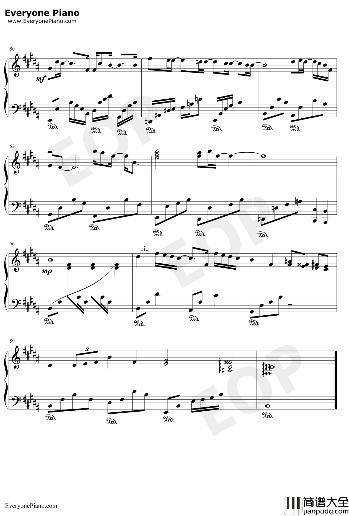 专属天使钢琴谱_Tank_花样少年少女主题曲