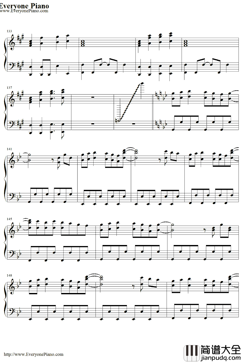 恋色マスタースパーク钢琴谱_东方Project_东方封魔录