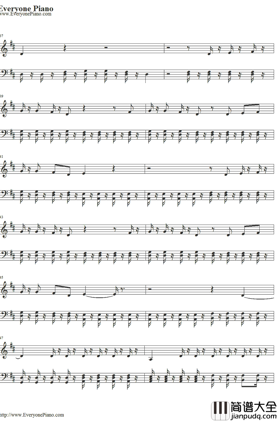 Live_While_We're_Young钢琴谱_OneDirection