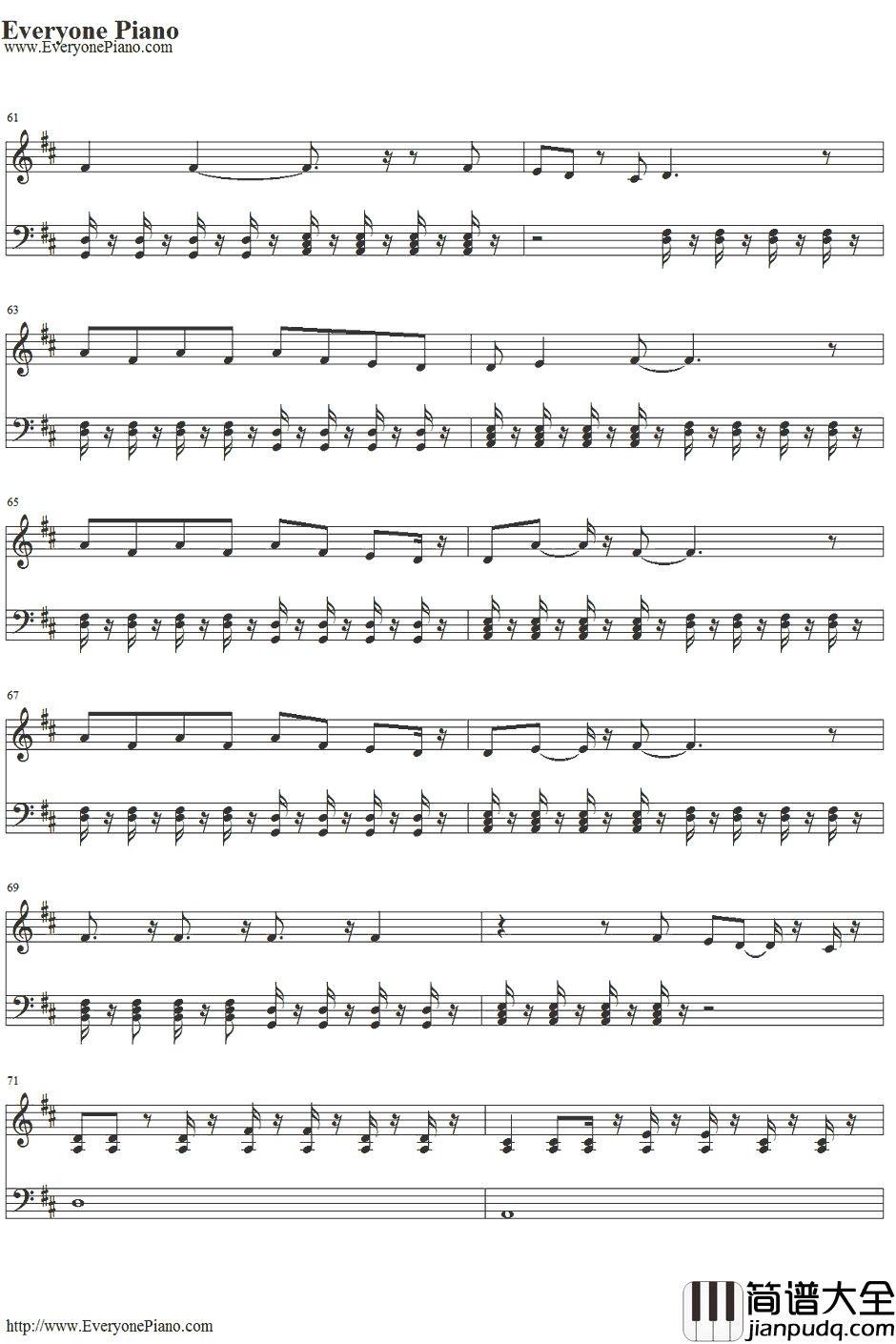 Live_While_We're_Young钢琴谱_OneDirection