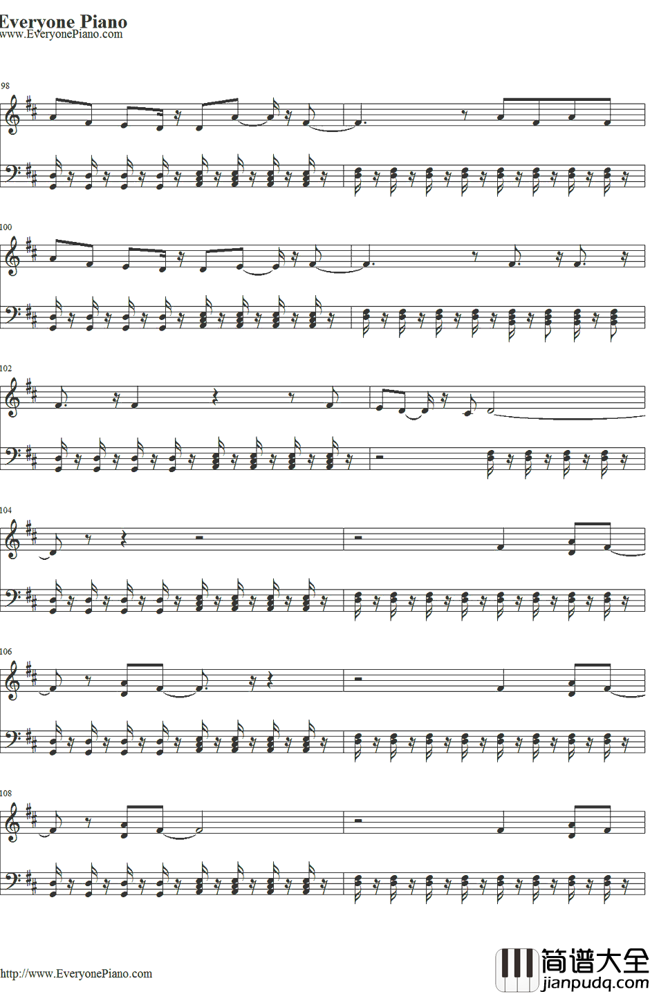 Live_While_We're_Young钢琴谱_OneDirection