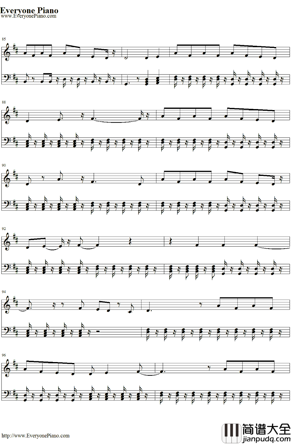 Live_While_We're_Young钢琴谱_OneDirection