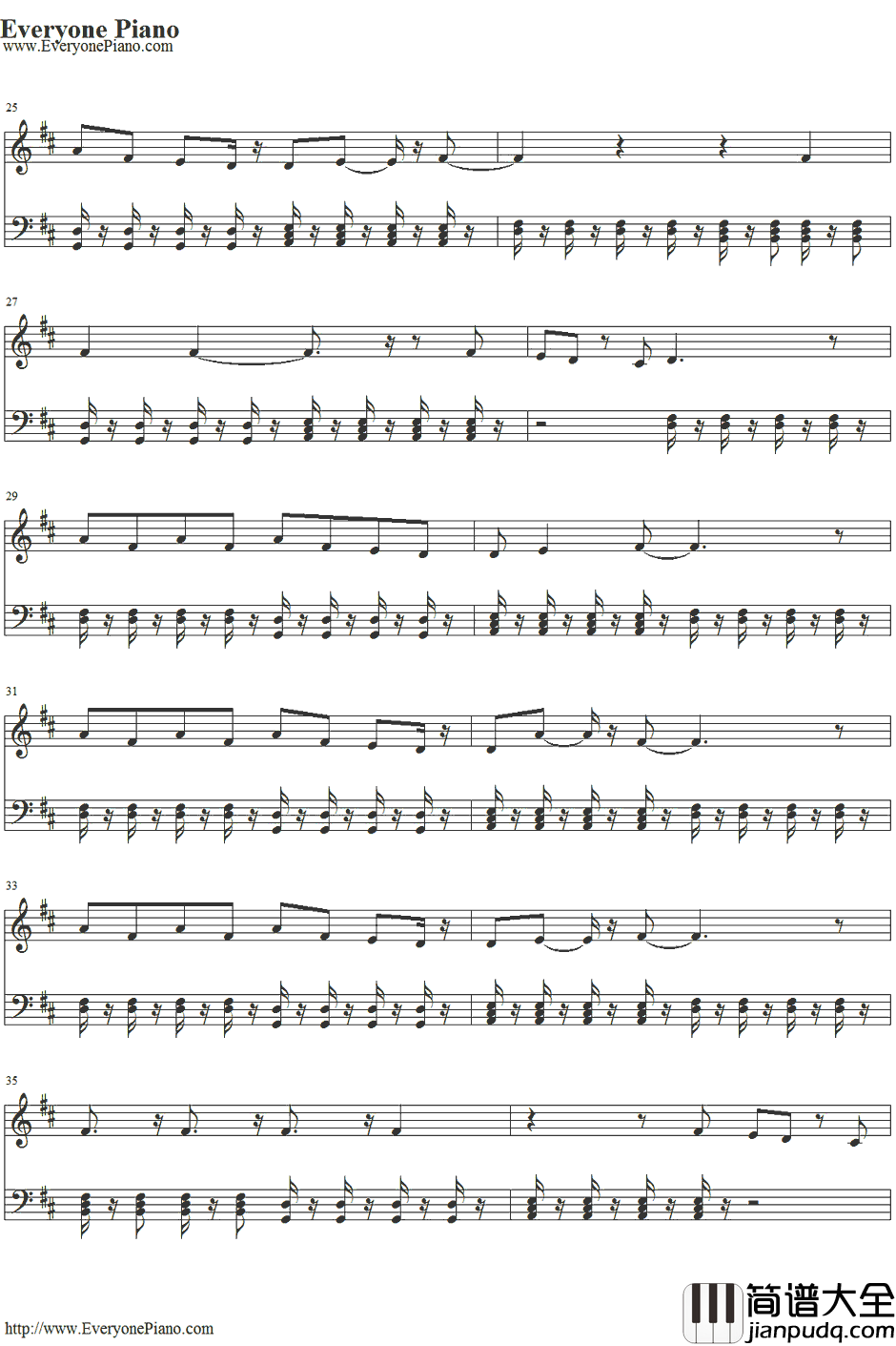 Live_While_We're_Young钢琴谱_OneDirection