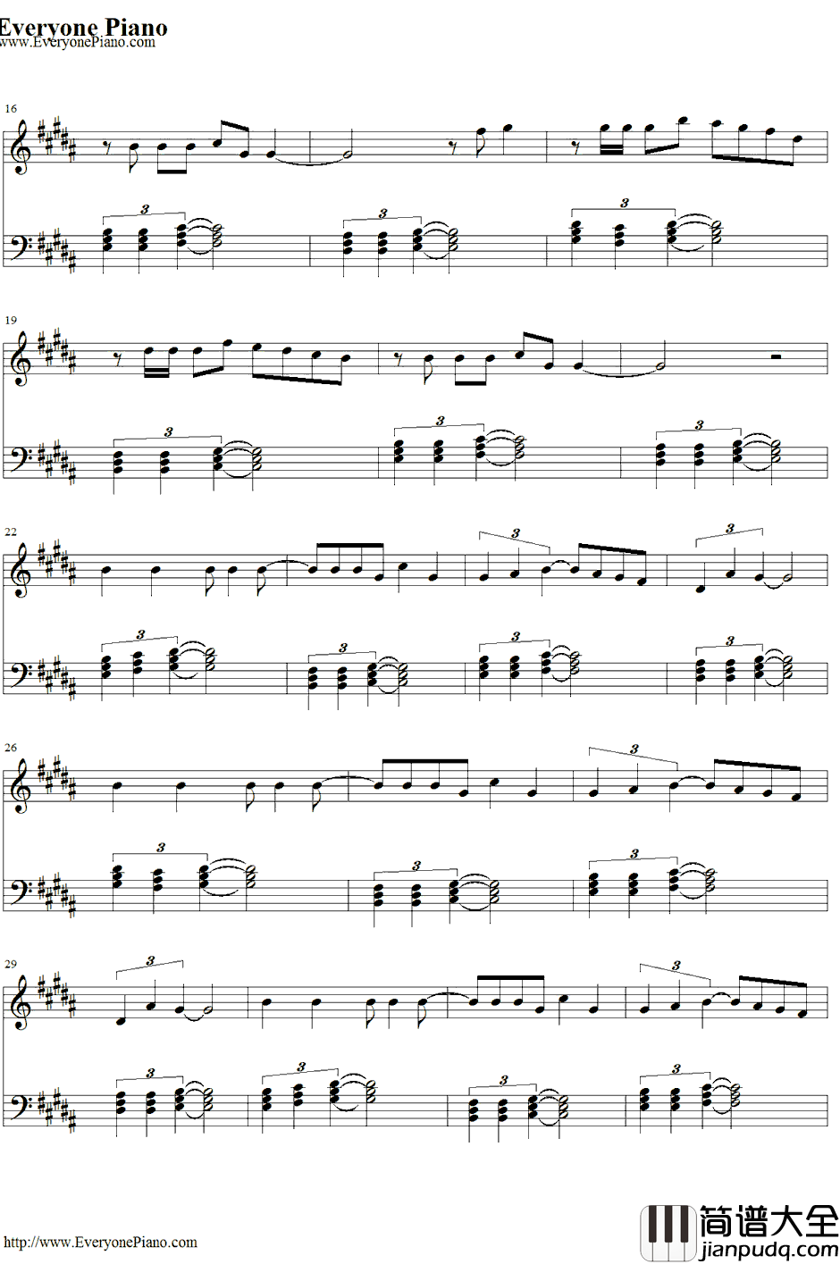 Your_Body钢琴谱_ChristinaAguilera