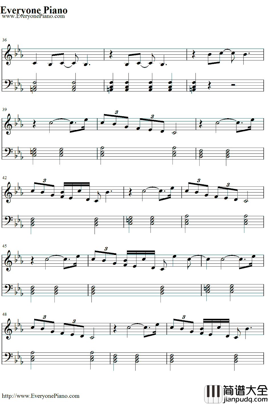 Empire钢琴谱_Shakira