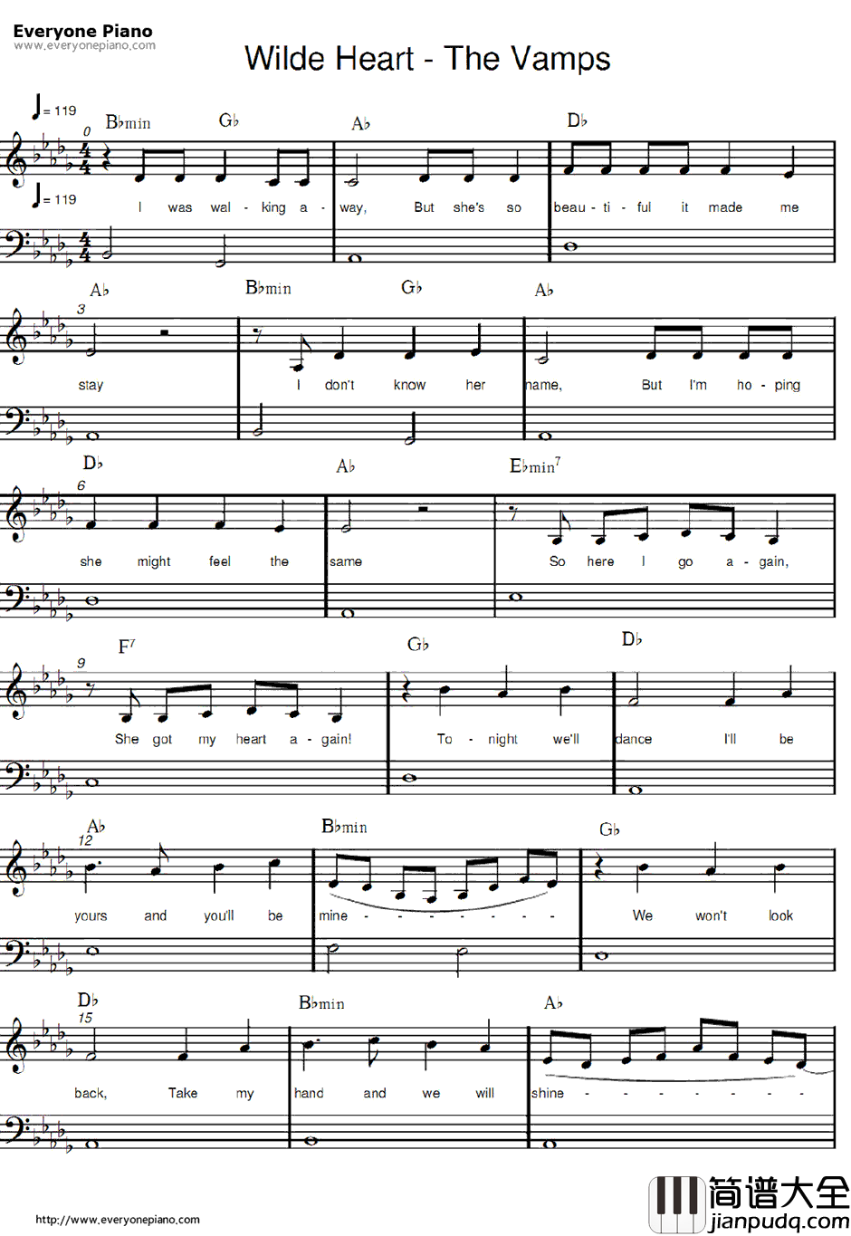 Wild_Heart钢琴谱_TheVamps