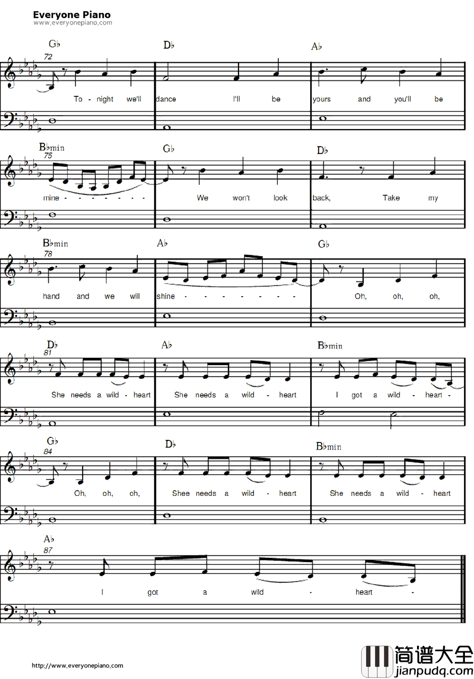 Wild_Heart钢琴谱_TheVamps