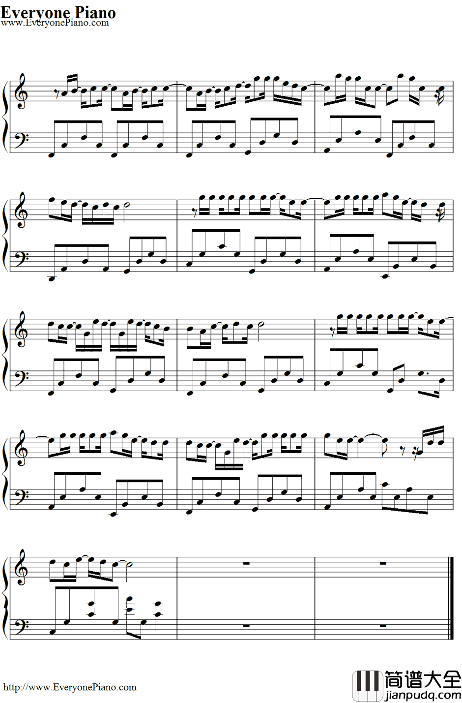 恶作剧钢琴谱_王蓝茵_恶作剧之吻原声带