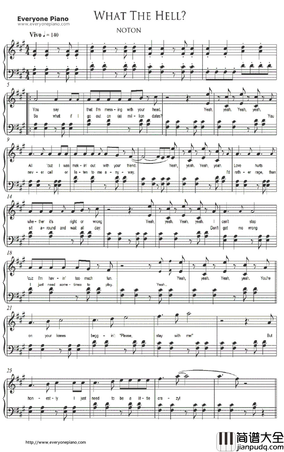 What_the_Hell钢琴谱_AvrilLavigne