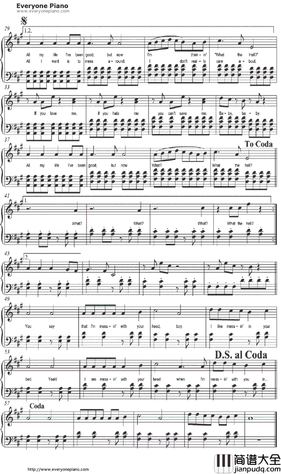 What_the_Hell钢琴谱_AvrilLavigne