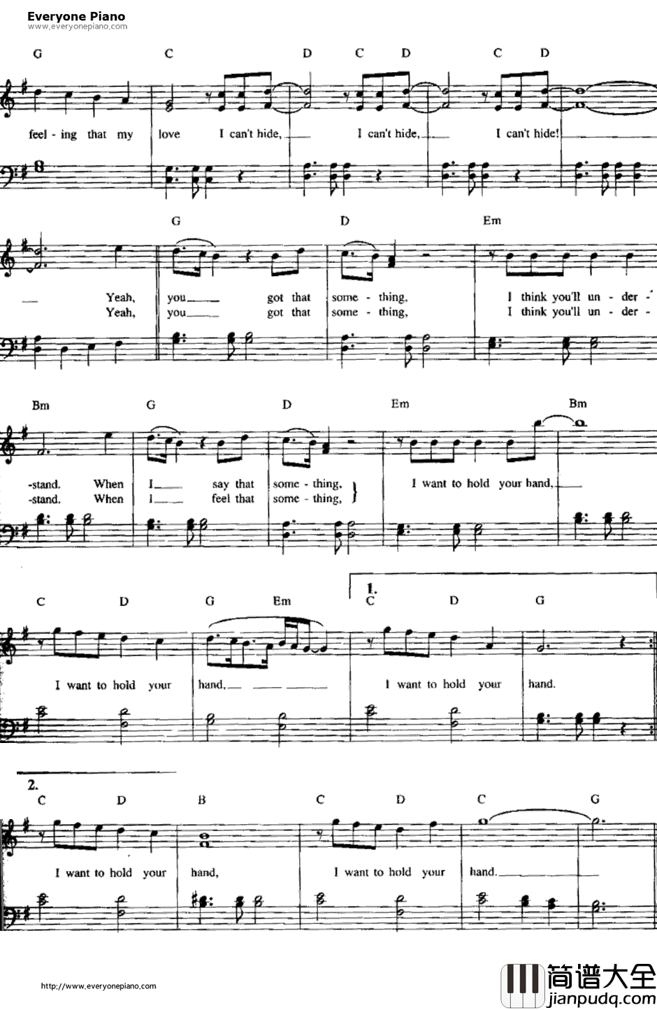 I_Want_to_Hold_Your_Hand钢琴谱_TheBeatles