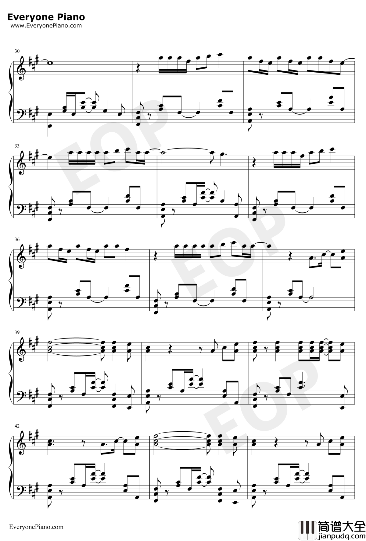 Smile钢琴谱_AvrilLavigne