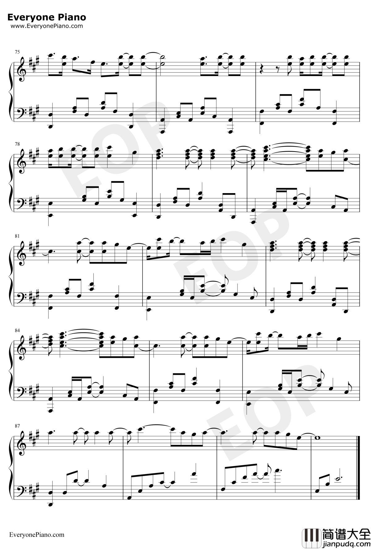 Smile钢琴谱_AvrilLavigne