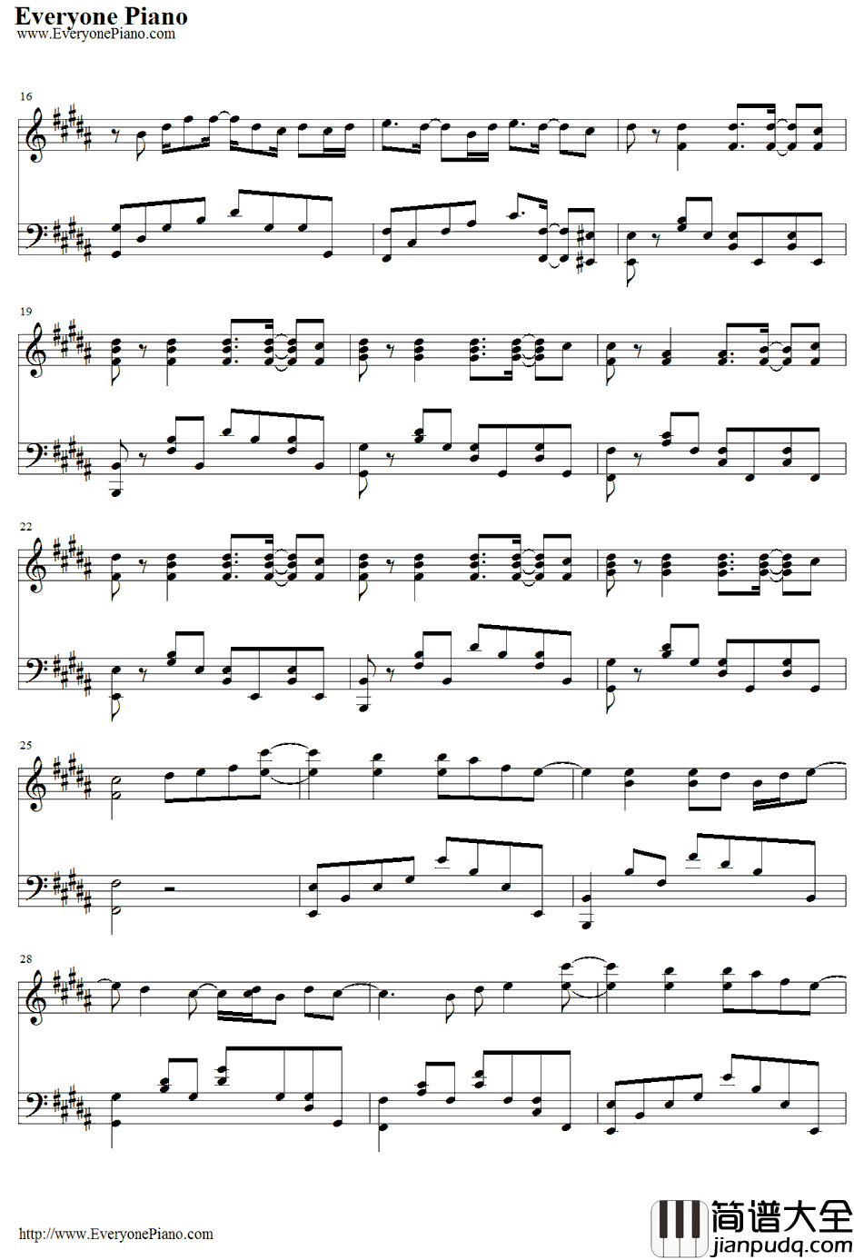 Payphone钢琴谱_Maroon5ft.WizKhalifa