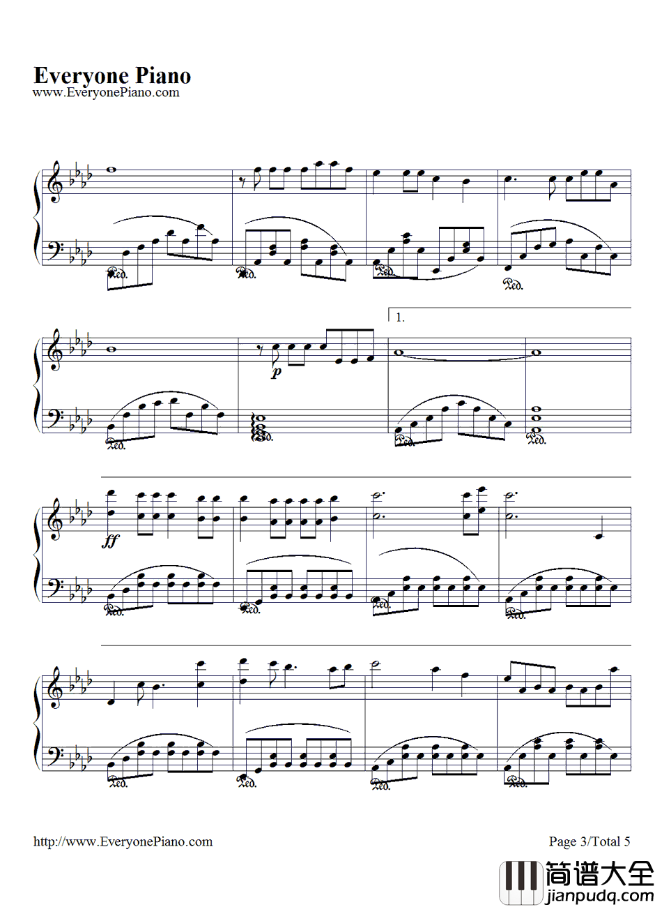 给你们钢琴谱_张宇