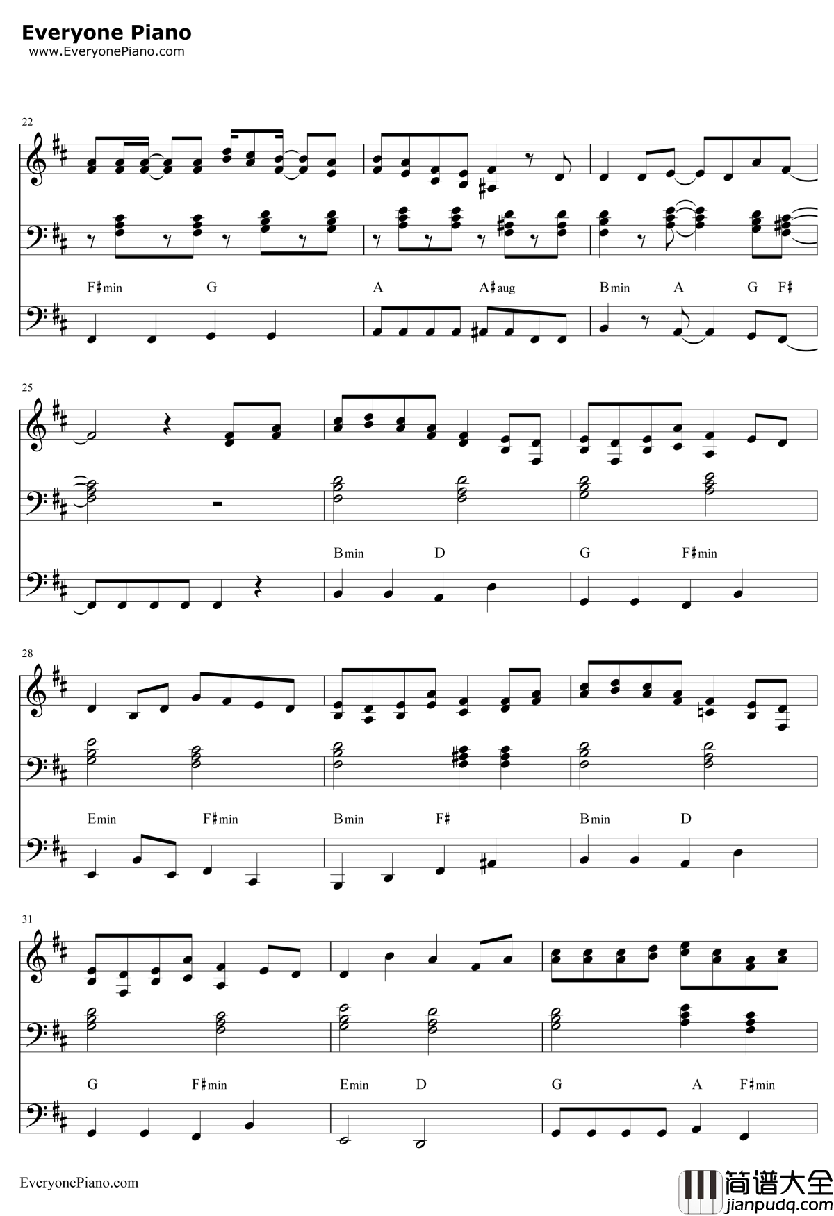 深海少女钢琴谱_初音ミク初音未来