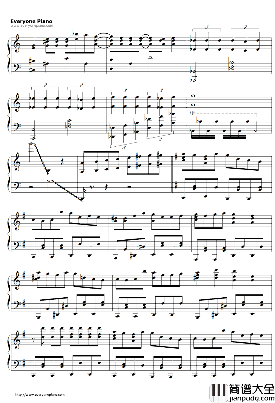 ヒャダインのじょーじょーゆーじょー钢琴谱_ヒャダイン_日常OP2