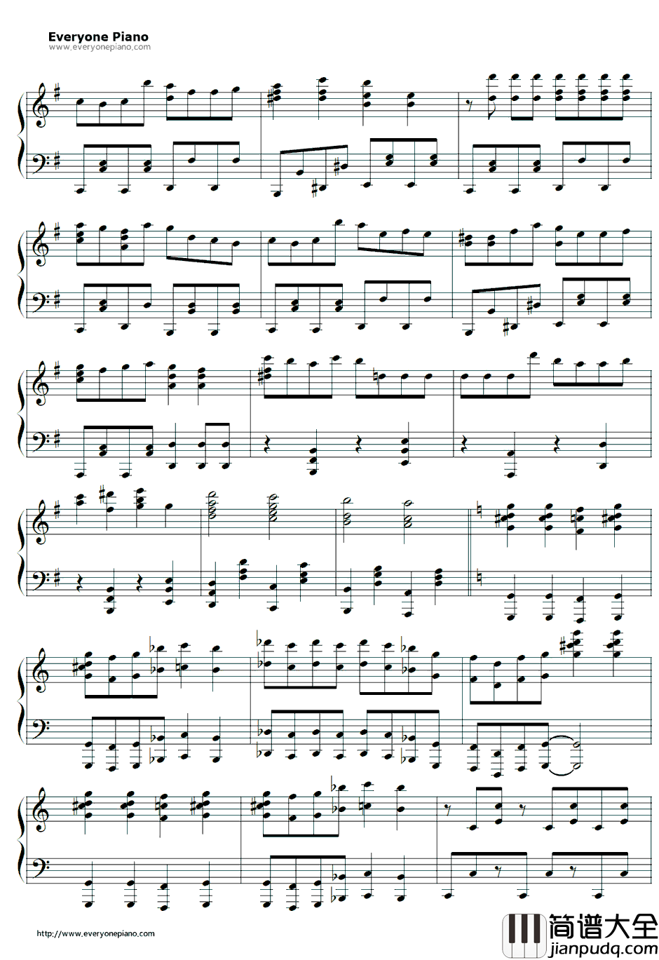 ヒャダインのじょーじょーゆーじょー钢琴谱_ヒャダイン_日常OP2