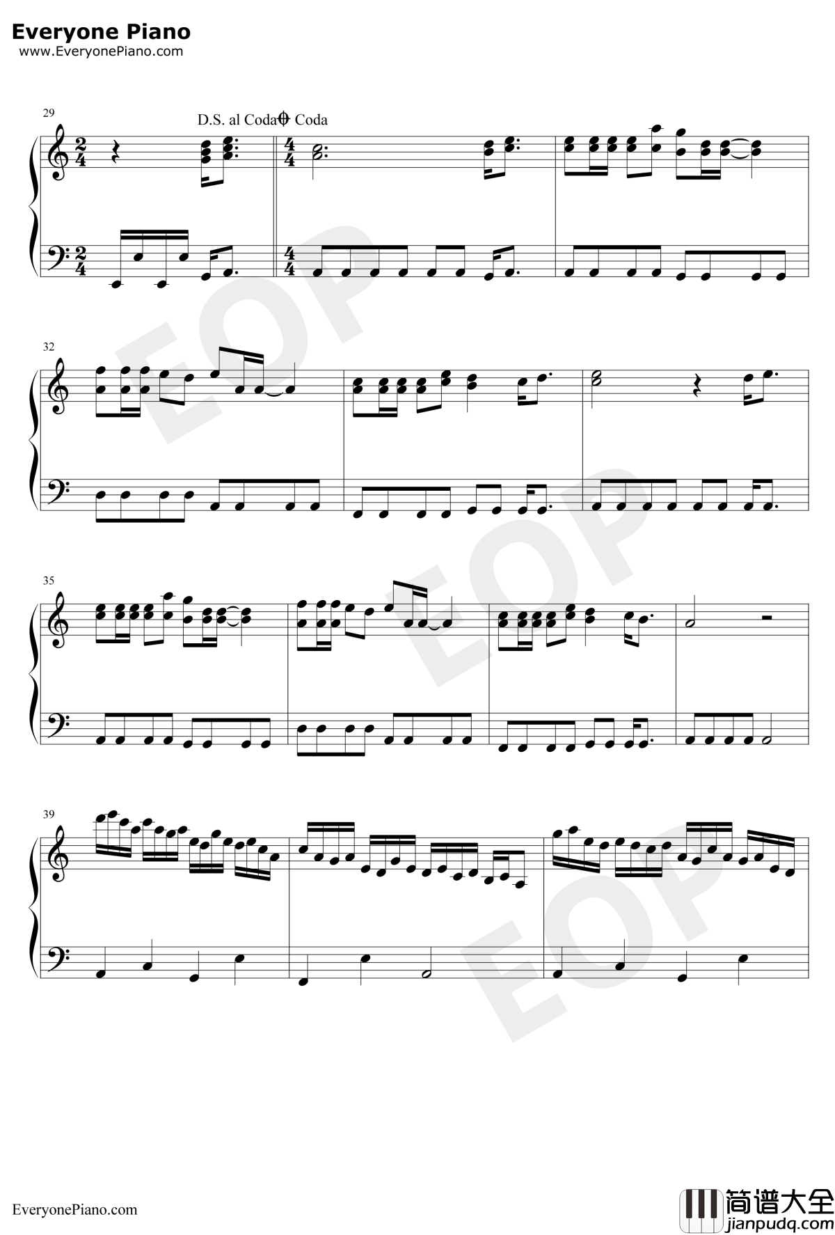 大地钢琴谱_Beyond乐队