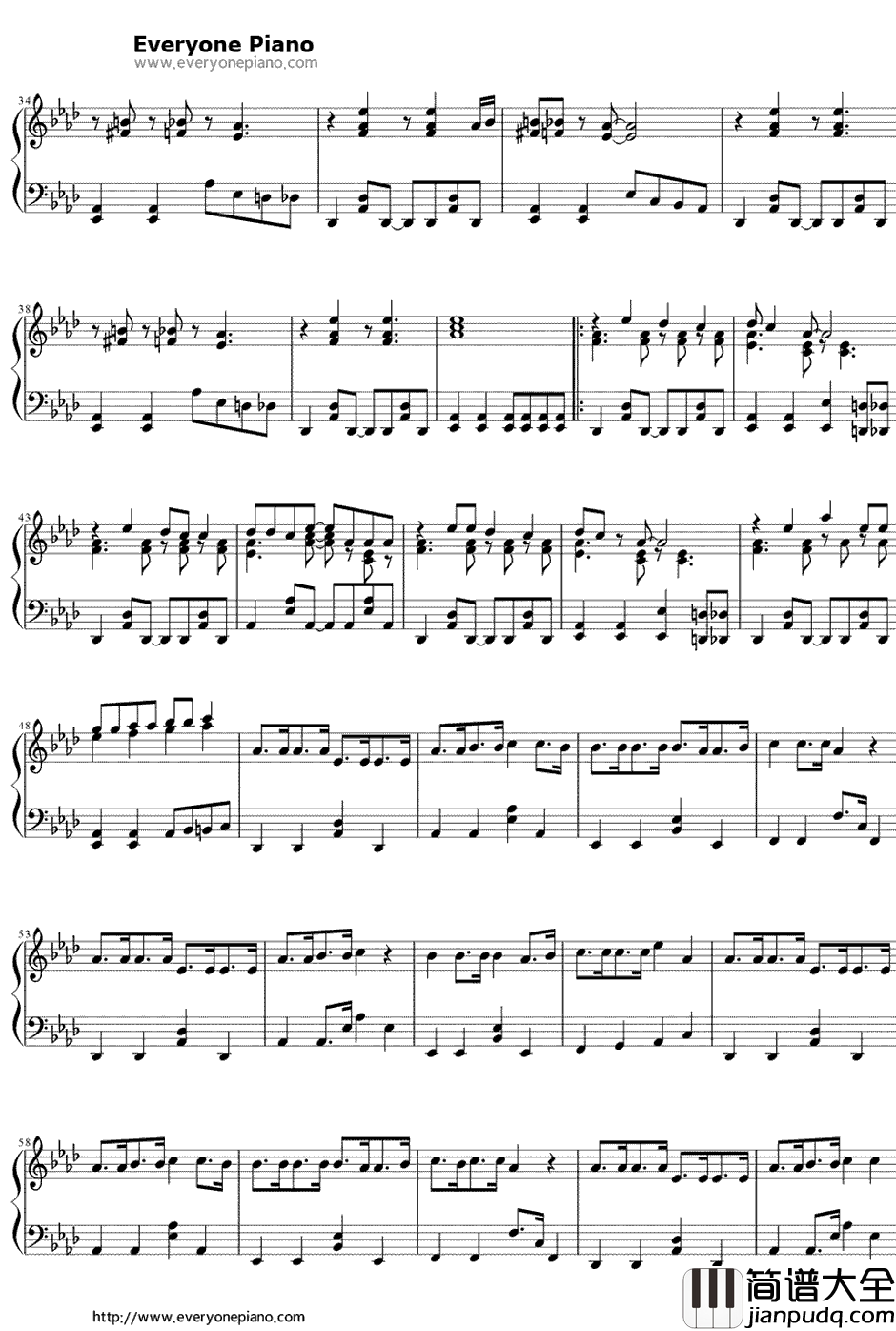 お断りします钢琴谱_初音ミク