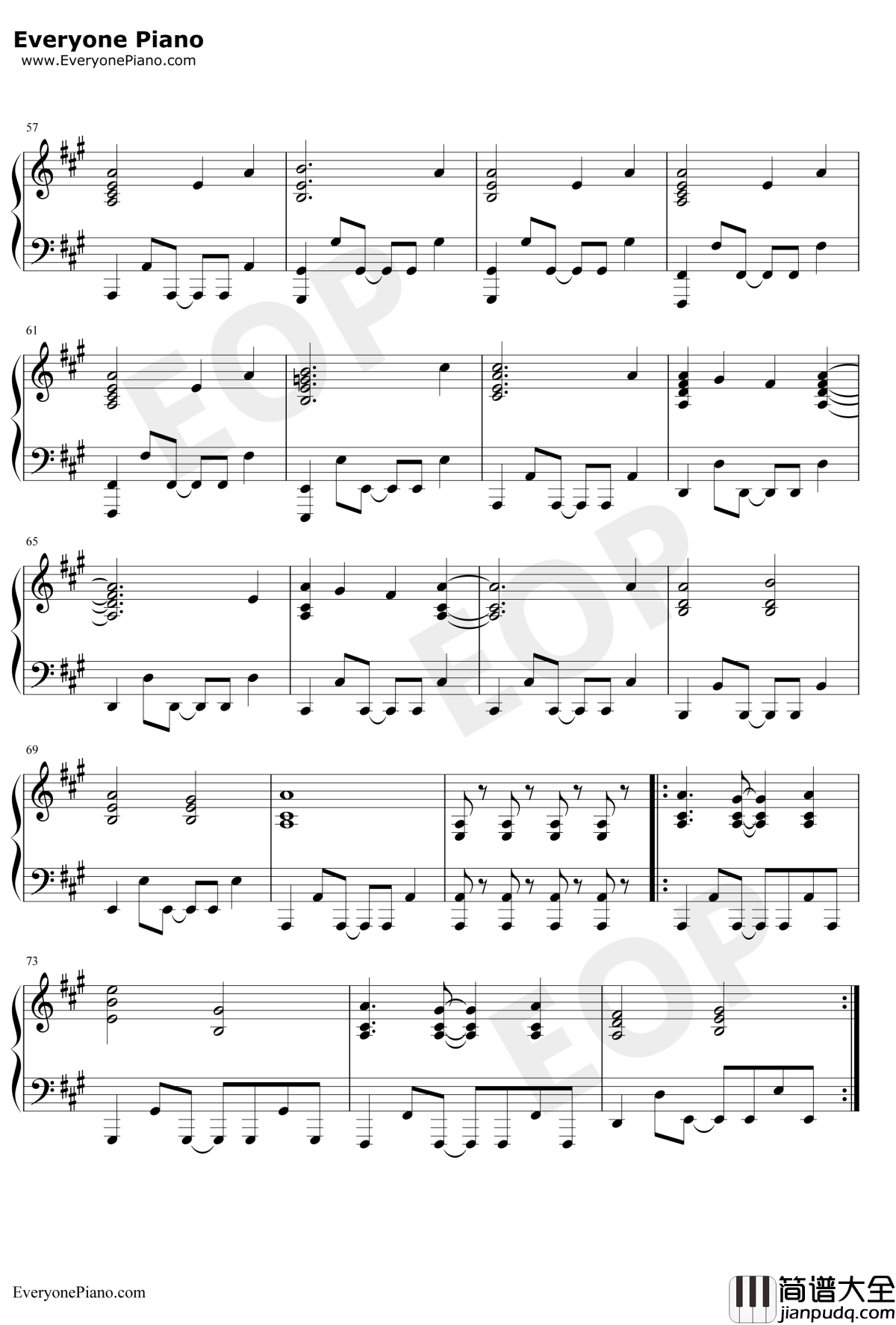 U&I钢琴谱_平泽唯_けいおん！OST_轻音少女OST