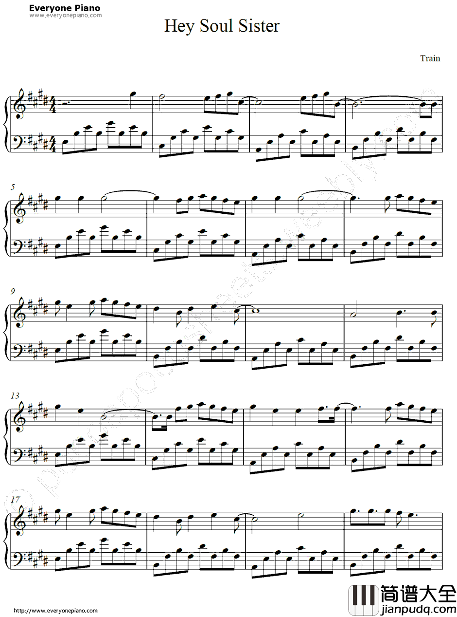 Hey_Soul_Sister钢琴谱_Train