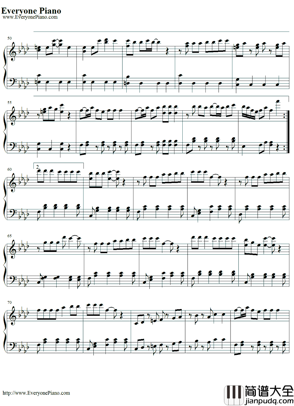 みてみて☆こっちっち钢琴谱_桃色幸运草Z