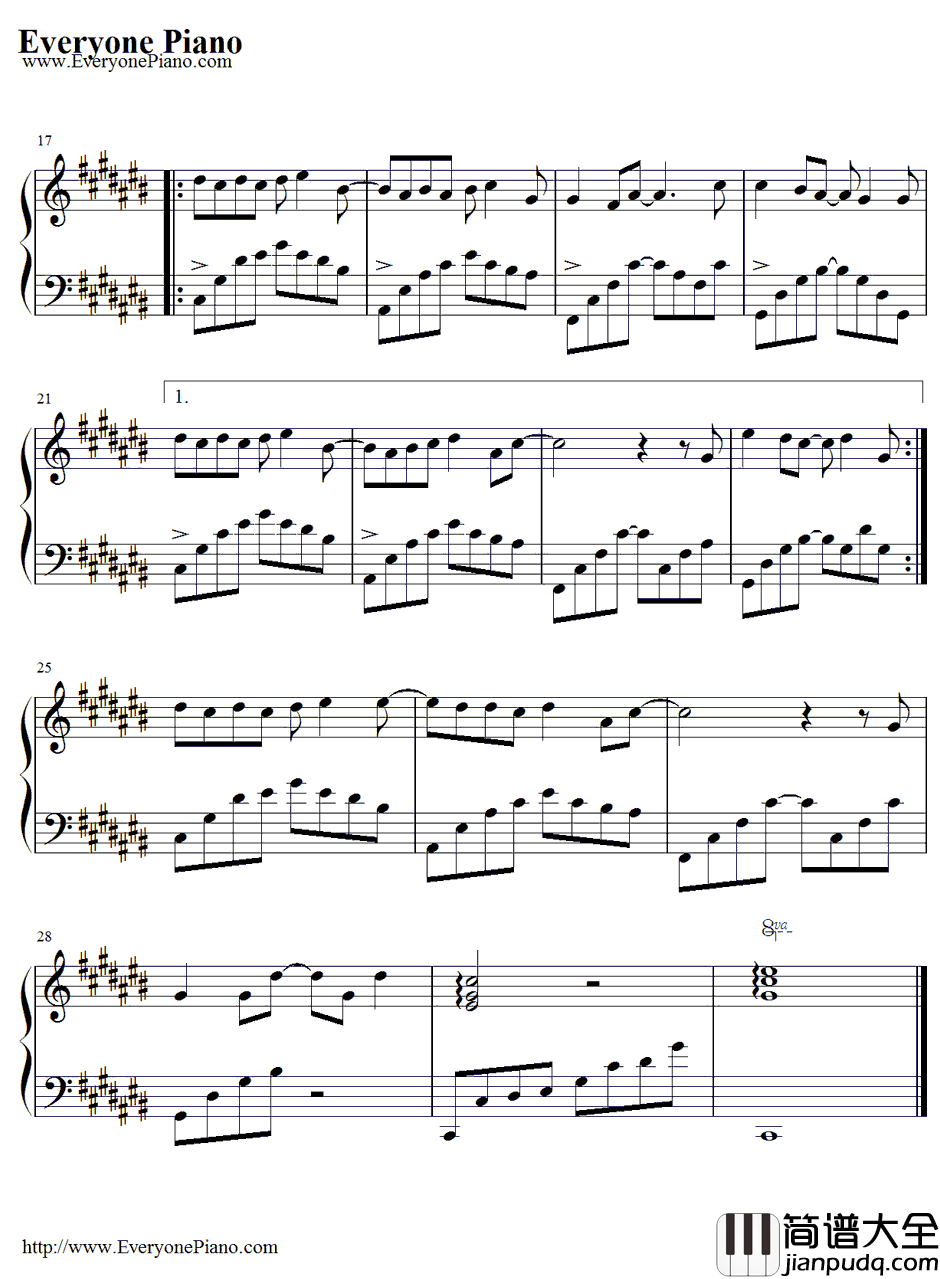 真爱钢琴谱_183Club_王子变青蛙电视原声