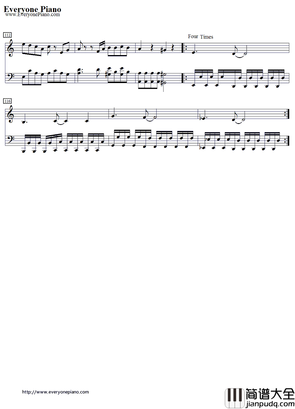 五番目のピエロ钢琴谱_镜音レン