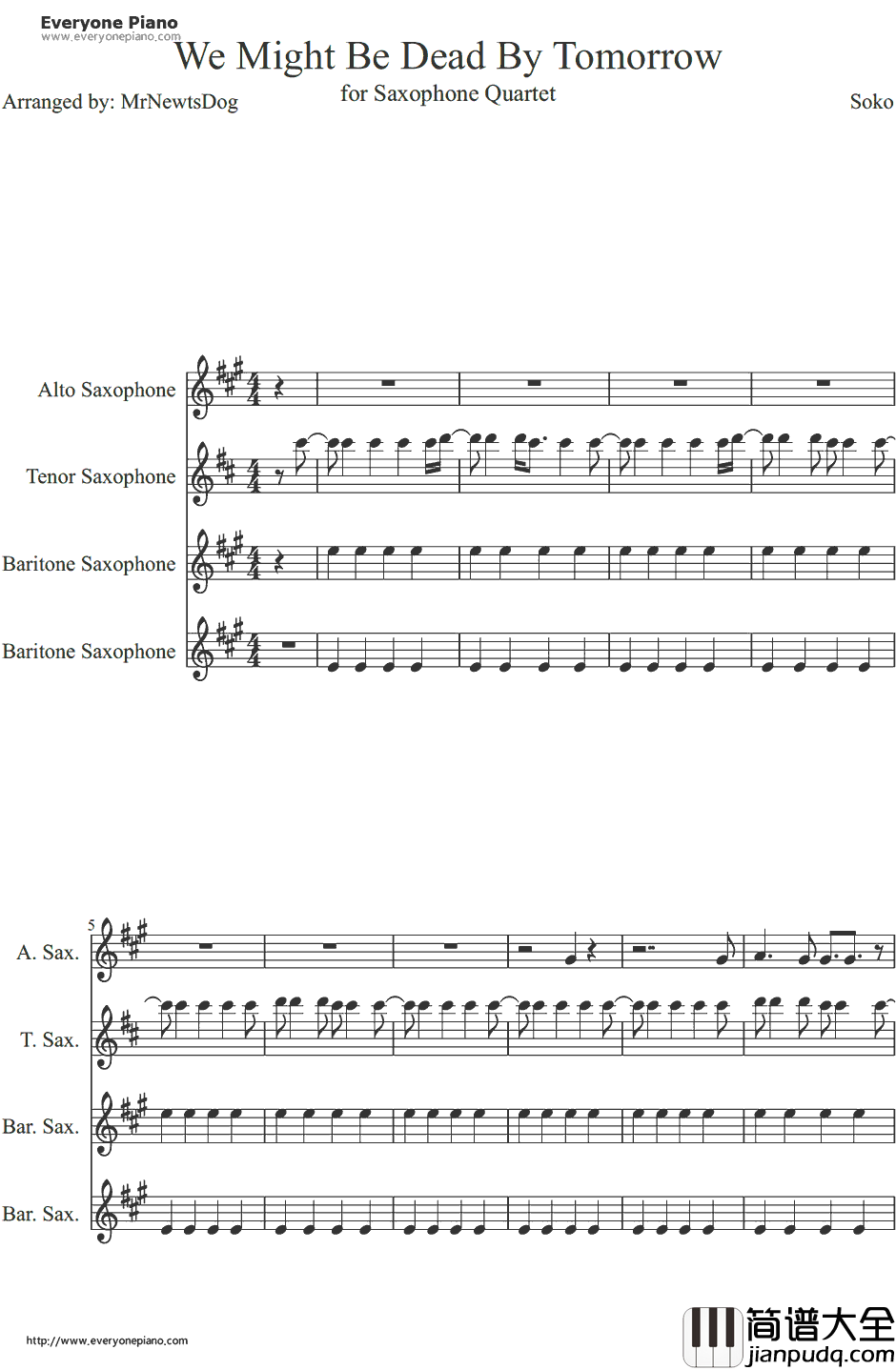 We_Might_Be_Dead_By_Tomorrow钢琴谱_Soko