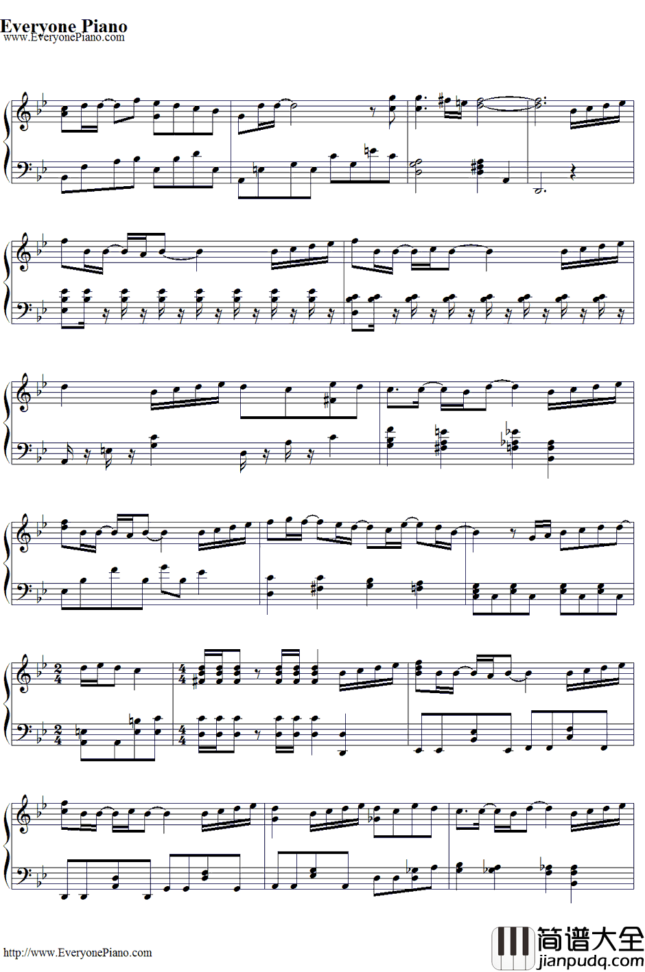 Dear_Snow钢琴谱_岚_大奥主題歌