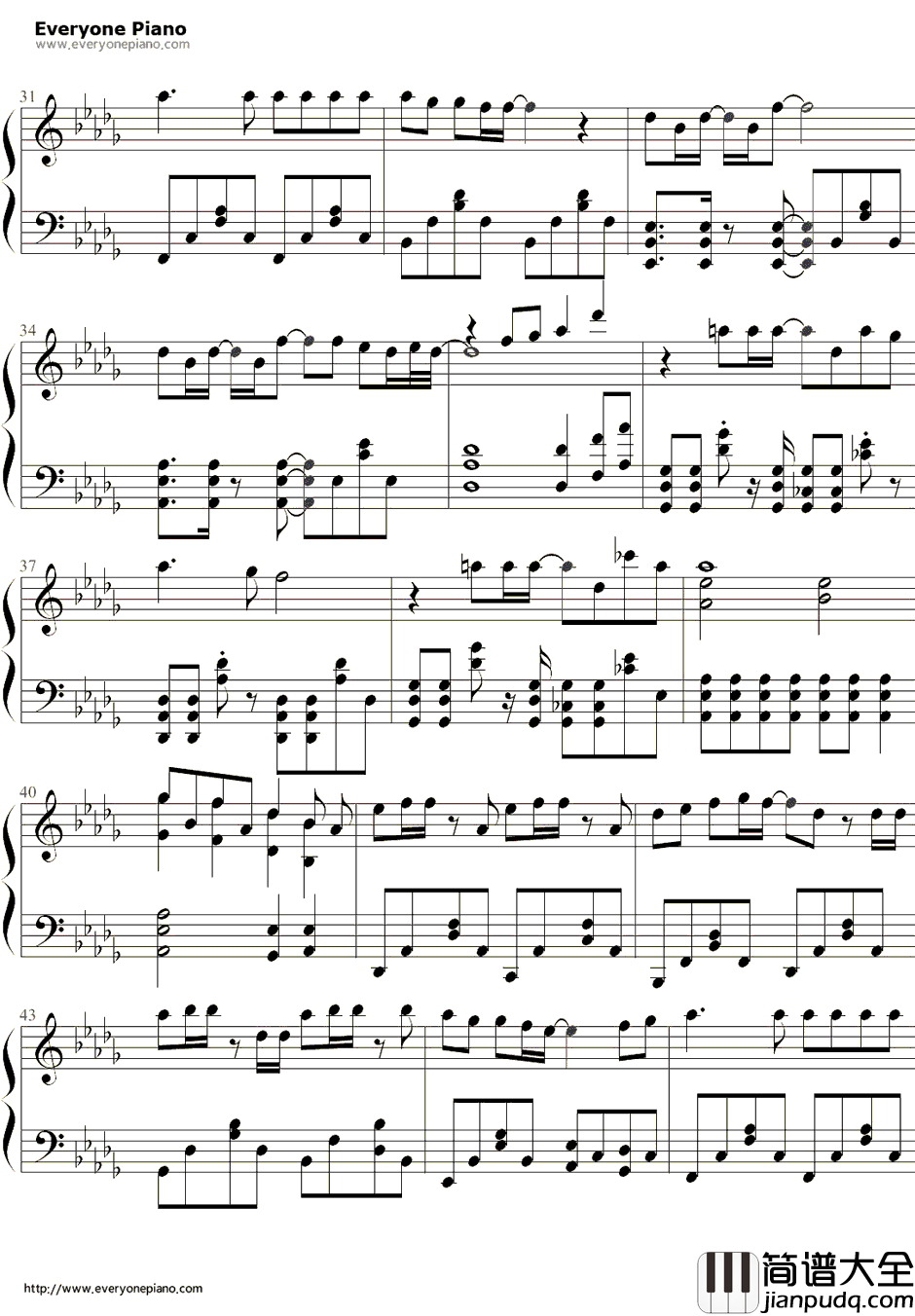 今日までのメロディー钢琴谱_大岛优子（AKB48）_MusicStation版本_直至今日的旋律