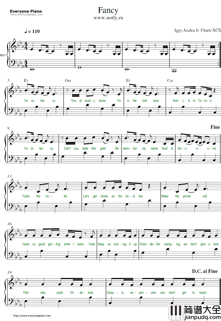 Fancy钢琴谱_IggyAzaleaft.CharliXCX