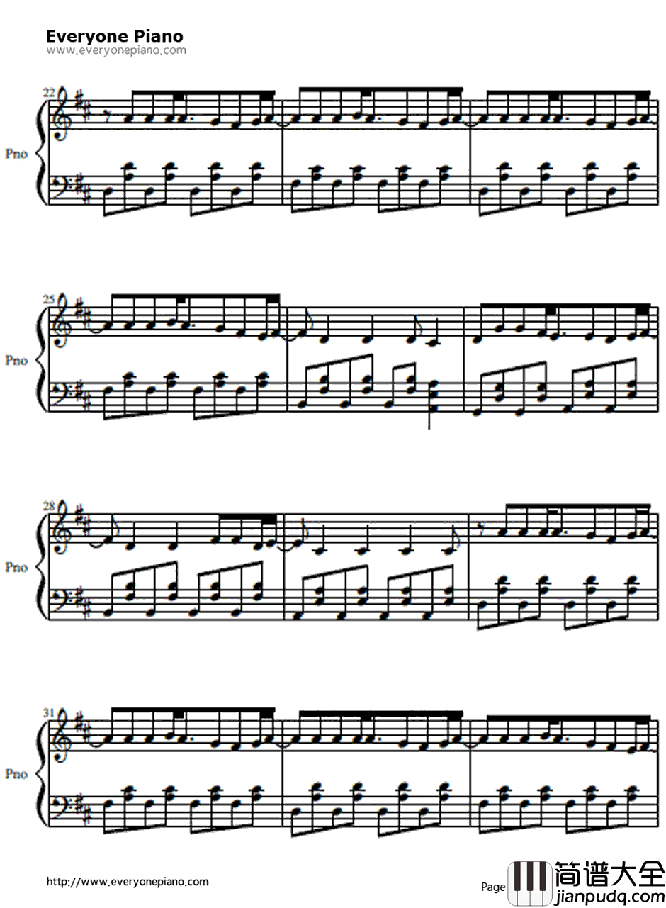 Hey_There_Delilah钢琴谱_PlainWhiteT's