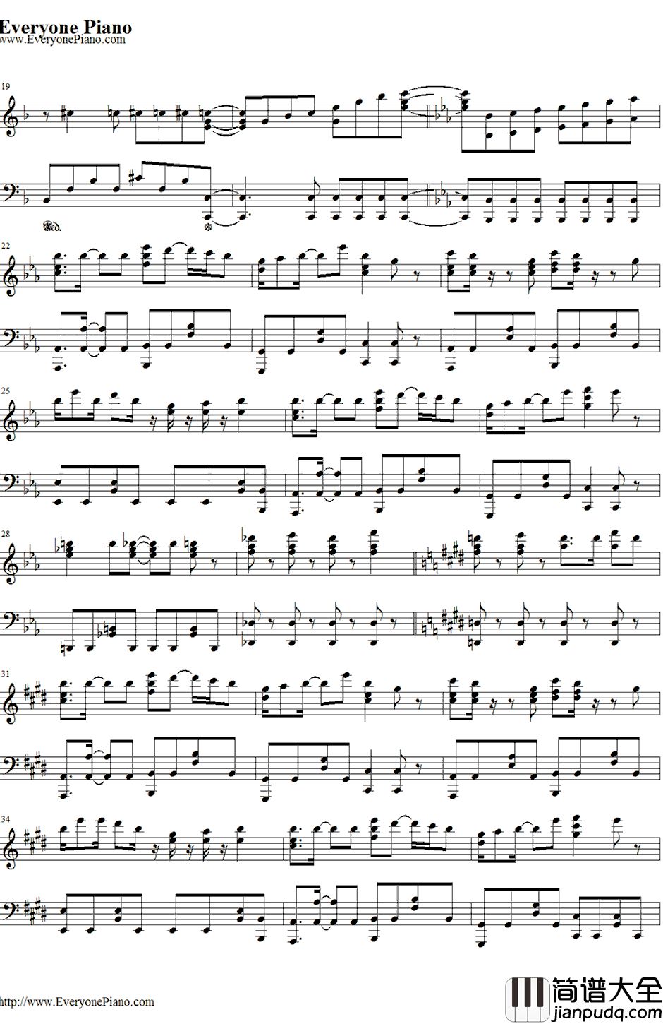 Utauyo!_!MIRACLE钢琴谱_放学后茶会_K_ON!!后期主题曲