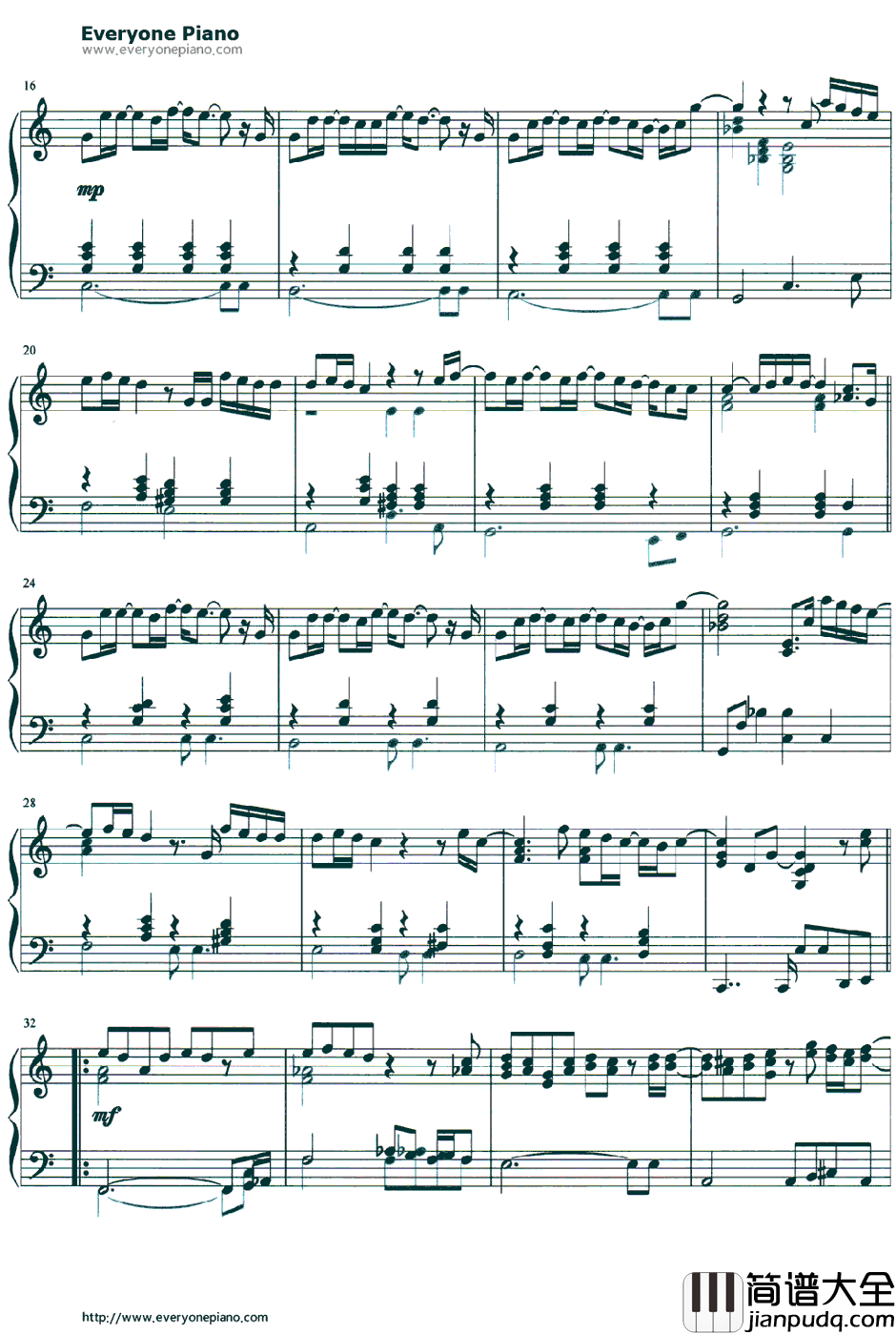 ありがとう钢琴谱_生物股长いきものがかり