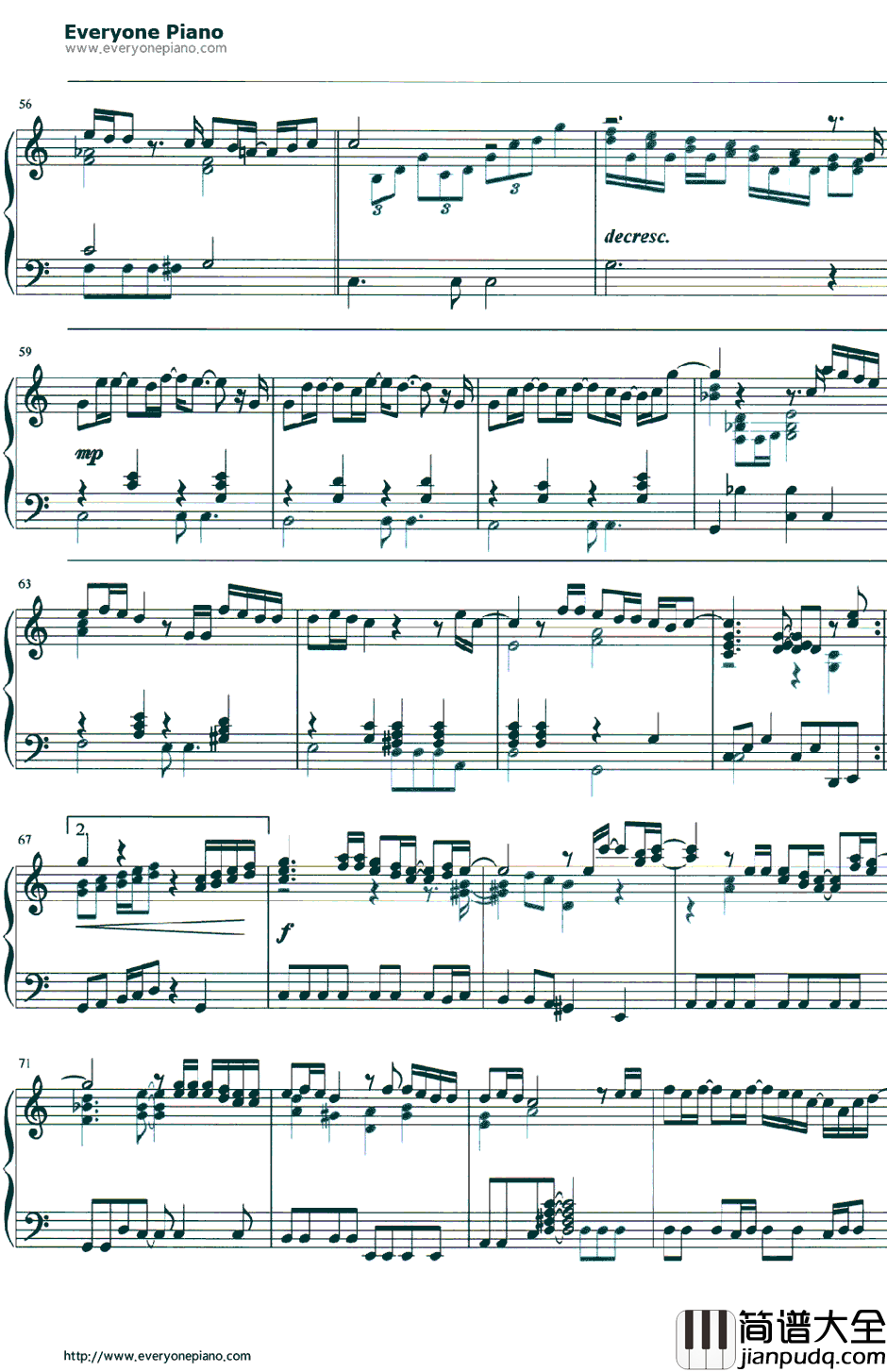 ありがとう钢琴谱_生物股长いきものがかり