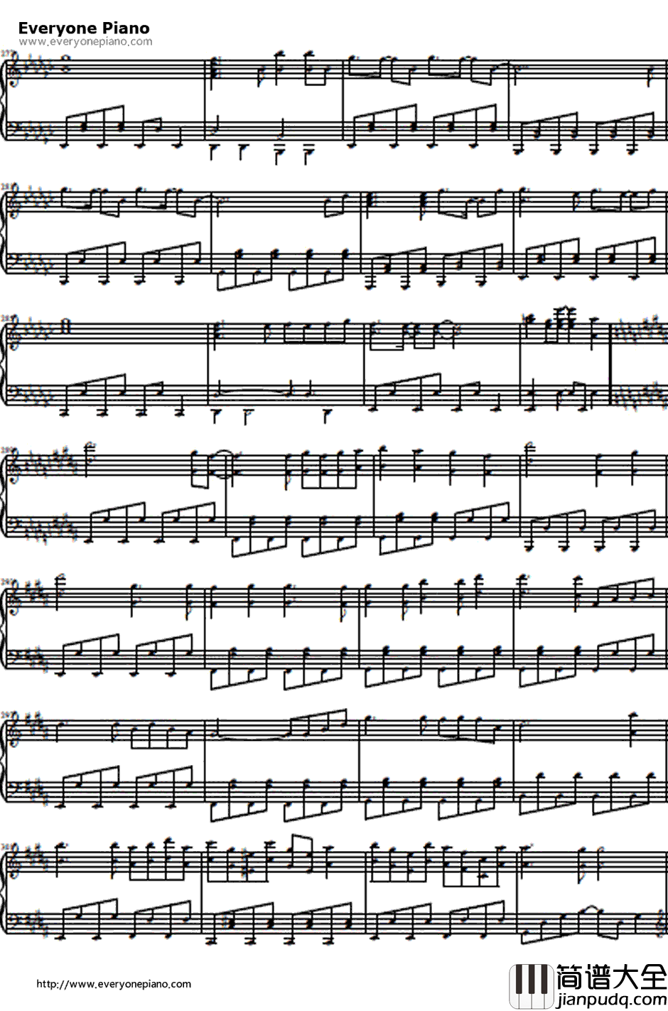 七色のニコニコ动画钢琴谱_しも（Shimo）