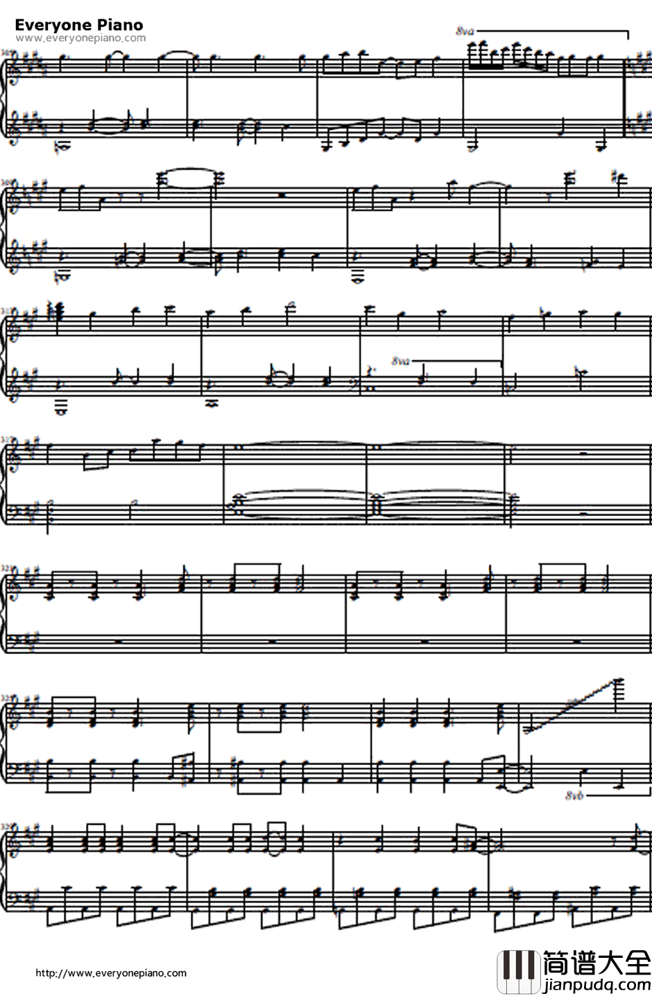 七色のニコニコ动画钢琴谱_しも（Shimo）