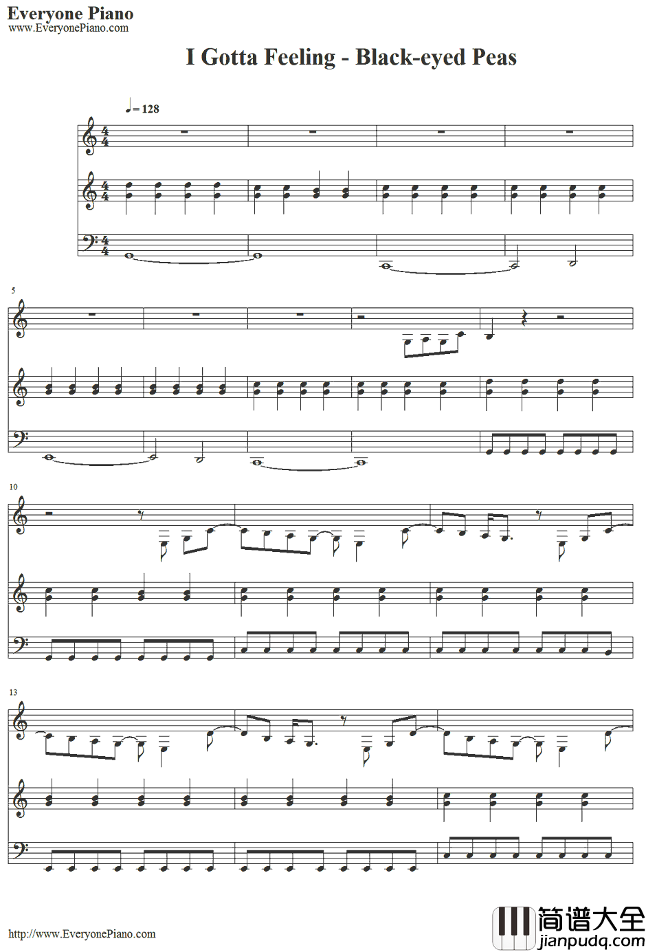 IGotta_Feeling钢琴谱_BlackEyedPeas
