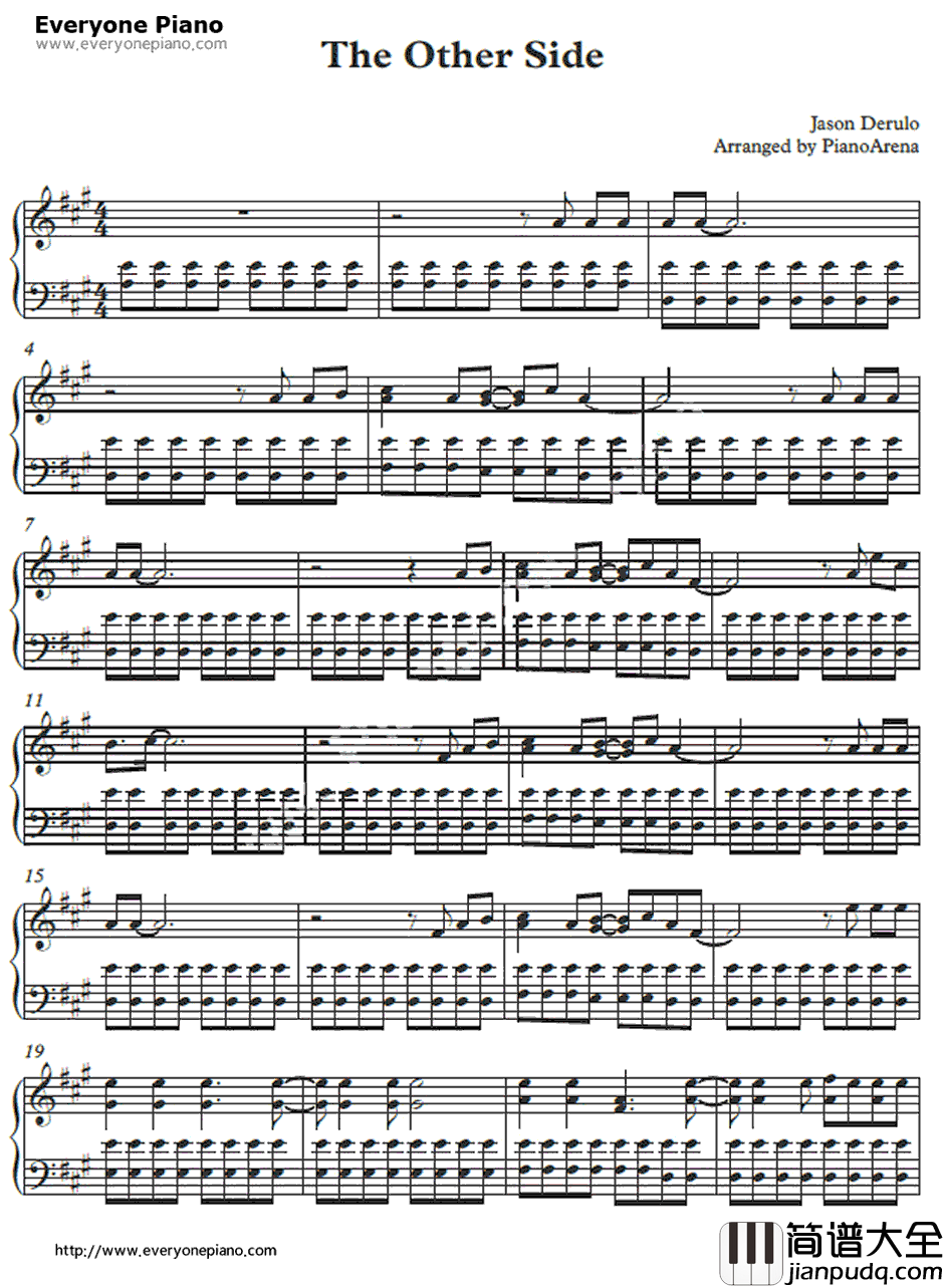 The_Other_Side钢琴谱_JasonDerulo
