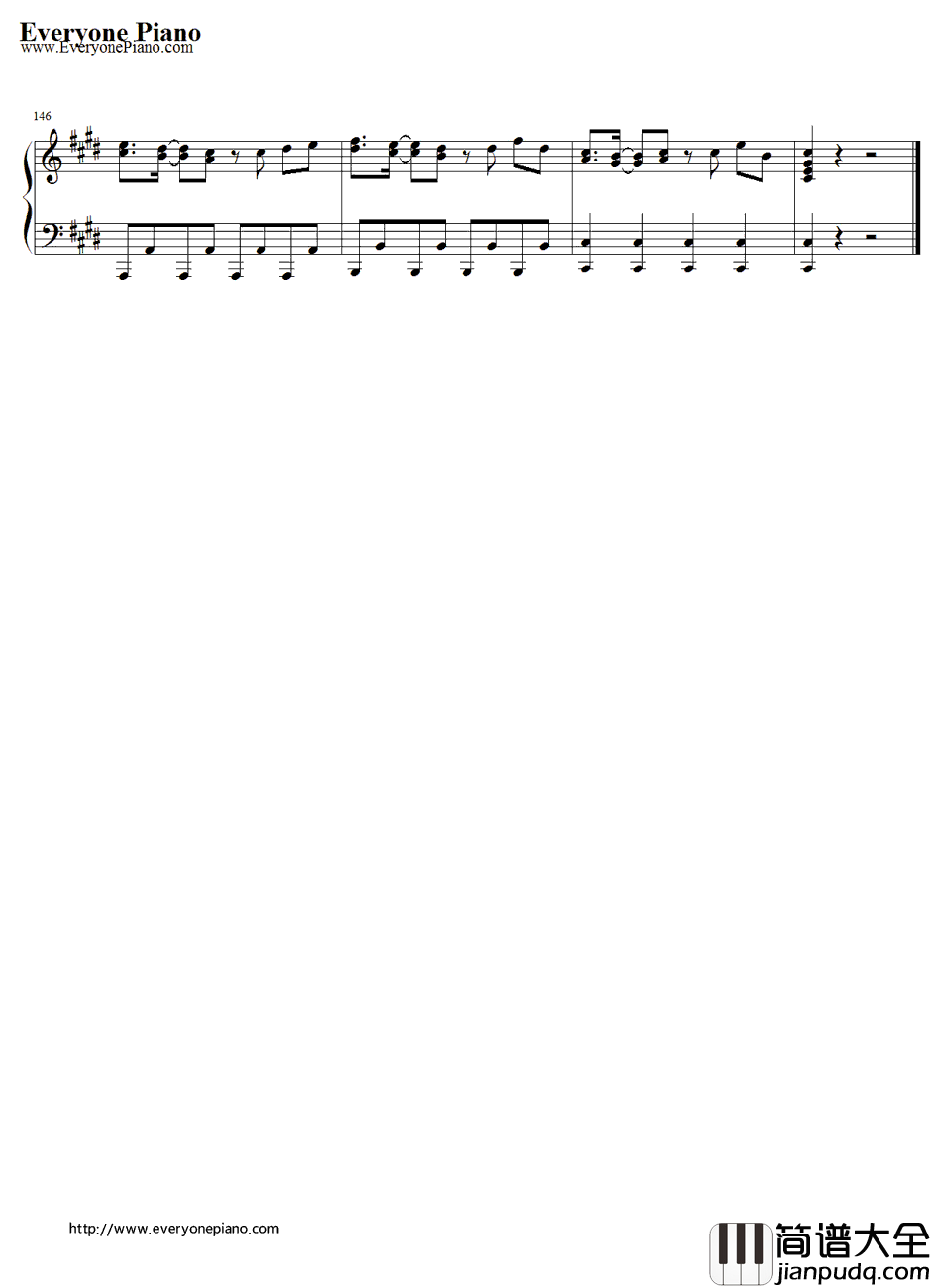 カタストロフィ钢琴谱_初音ミク・巡音ルカ