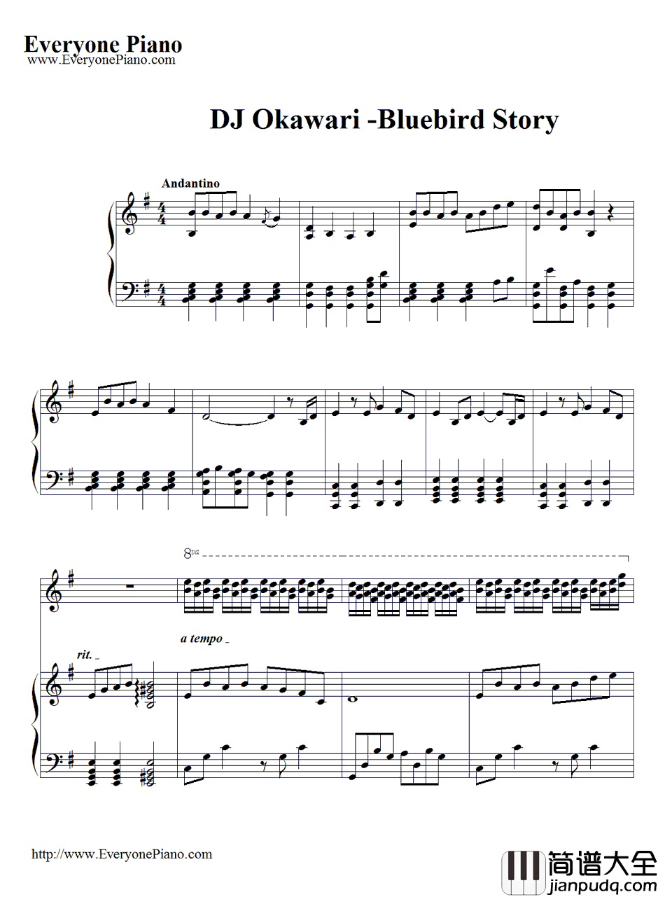 Bluebird_Story钢琴谱_DJOkawari