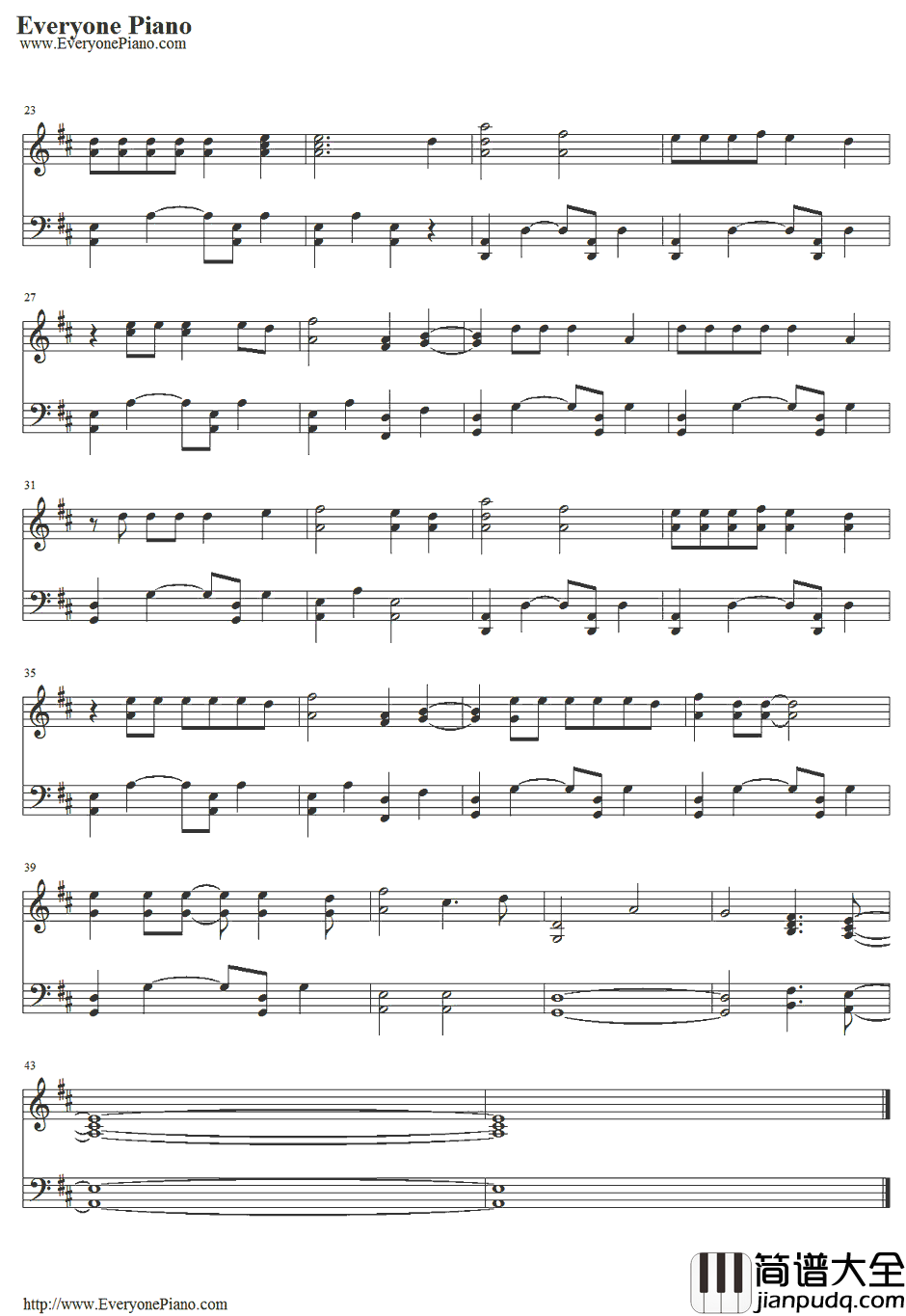 Diana钢琴谱_OneDirection单向组合