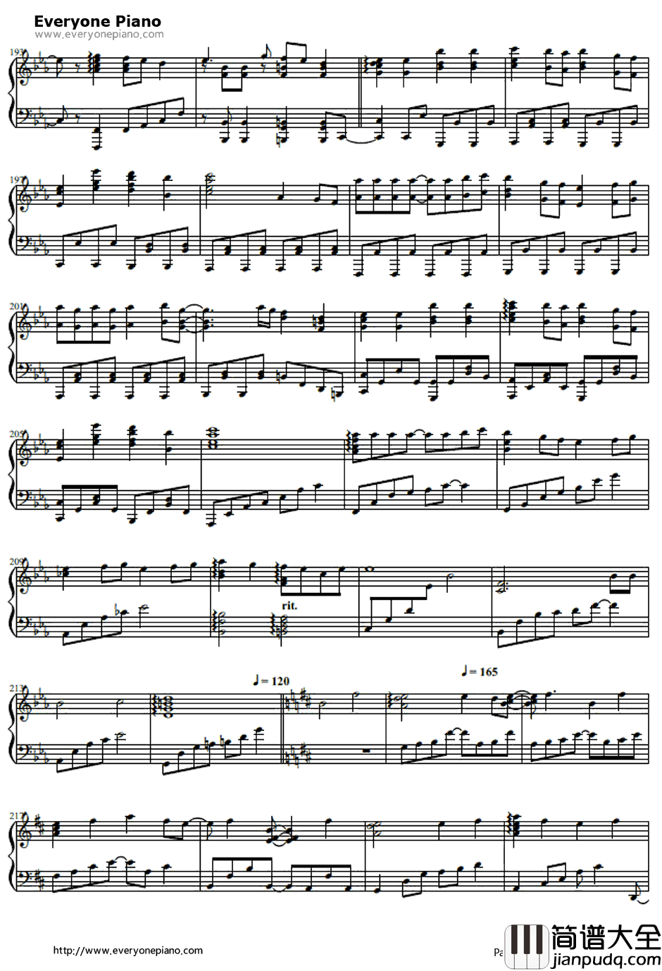 駆け抜けるアニソンメドレー钢琴谱_Anisonmedley