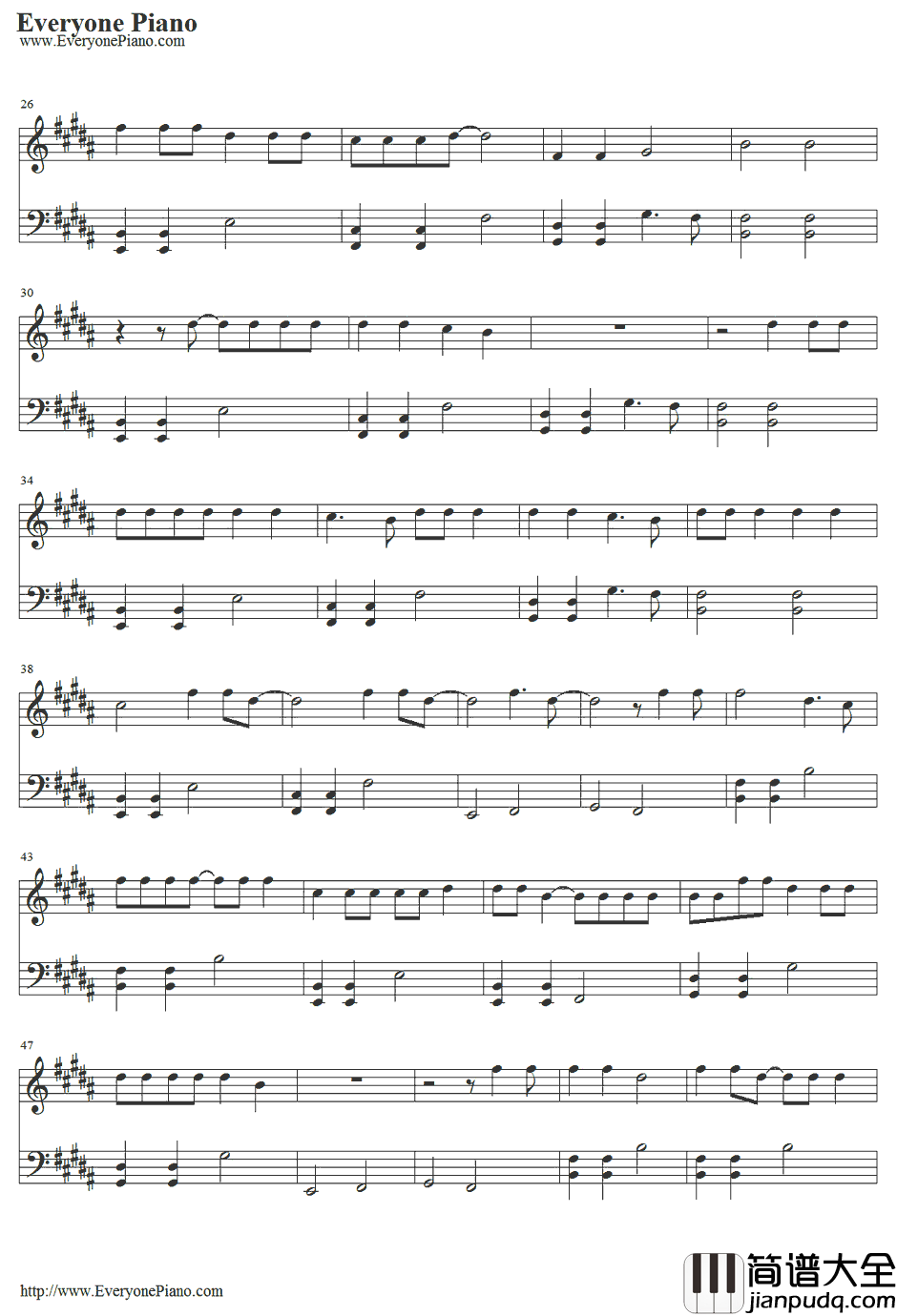 Chocolate钢琴谱_The1975