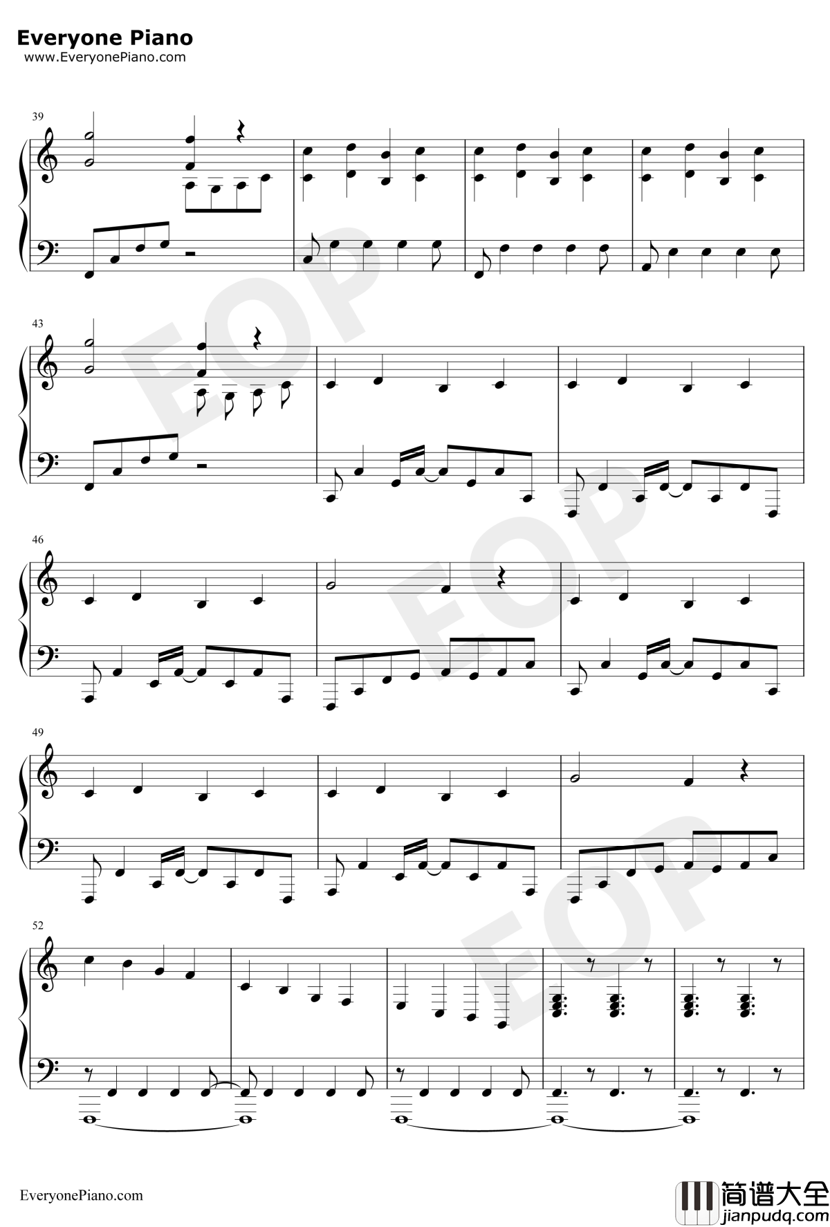 Falling_Slowly钢琴谱_格伦·汉塞德玛可塔·伊尔格洛娃_OnceOST